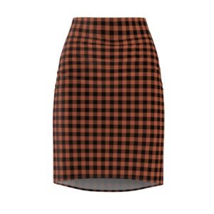 Carnelian Abyssal Gingham Pencil Skirt | The Classique Collection