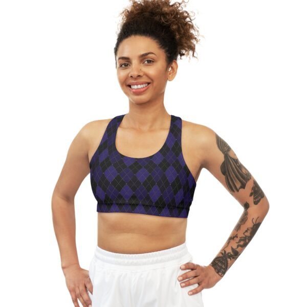 Blacklight Opulent Argyle Sports Bra | The Classique Collection - Image 3