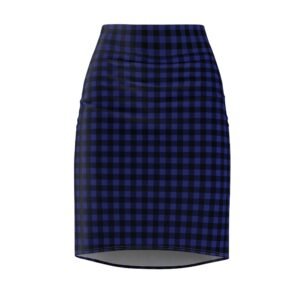 Sapphire Abyssal Gingham Pencil Skirt | The Classique Collection