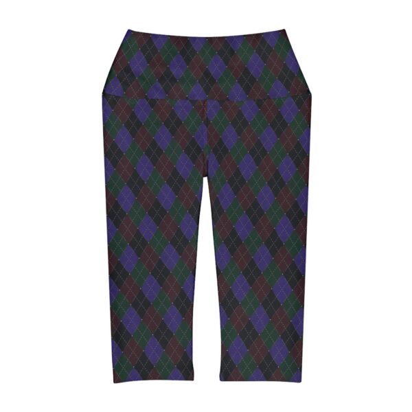 Opulent Argyle High-Waist Yoga Capris | The Classique Collection