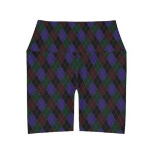 Opulent Argyle High-Waist Yoga Shorts | The Classique Collection