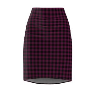 Garnet Abyssal Gingham Pencil Skirt | The Classique Collection