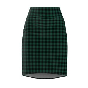 Emerald Abyssal Gingham Pencil Skirt | The Classique Collection