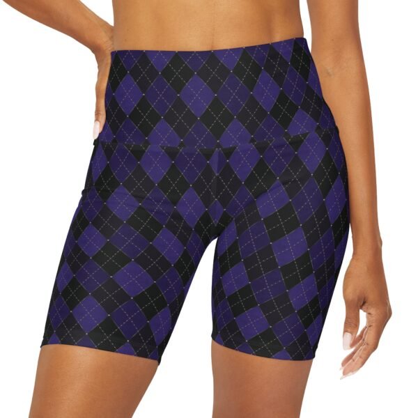 Blacklight Opulent Argyle High-Waist Yoga Shorts | The Classique Collection - Image 3