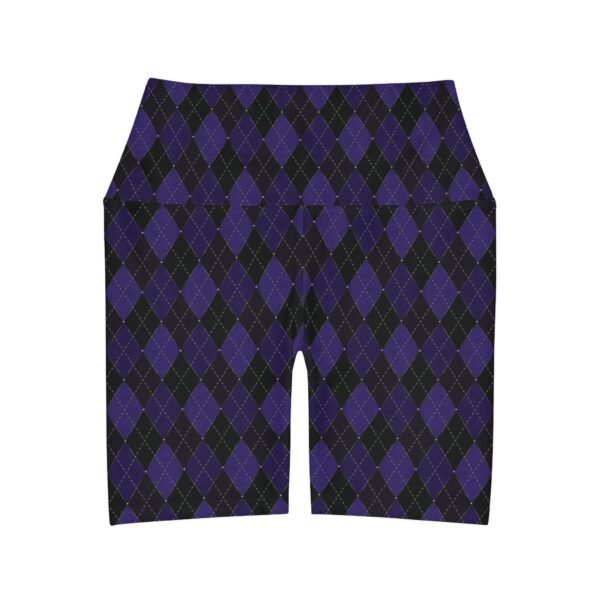 Blacklight Opulent Argyle High-Waist Yoga Shorts | The Classique Collection