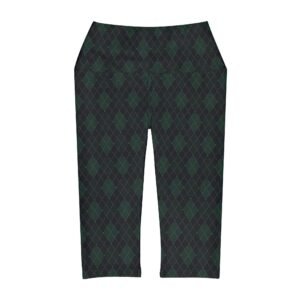 Absinthe Opulent Argyle High-Waist Yoga Capris | The Classique Collection