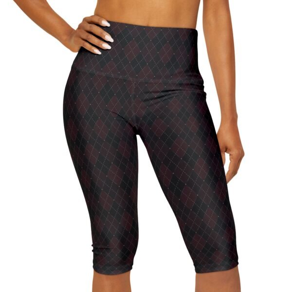 Blood Opulent Argyle High-Waist Yoga Capris | The Classique Collection - Image 3