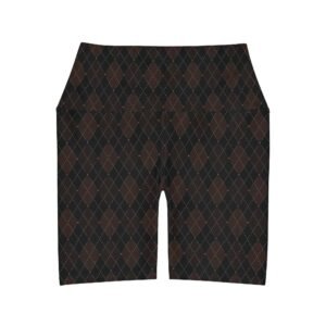 Deadwood Opulent Argyle High-Waist Yoga Shorts | The Classique Collection