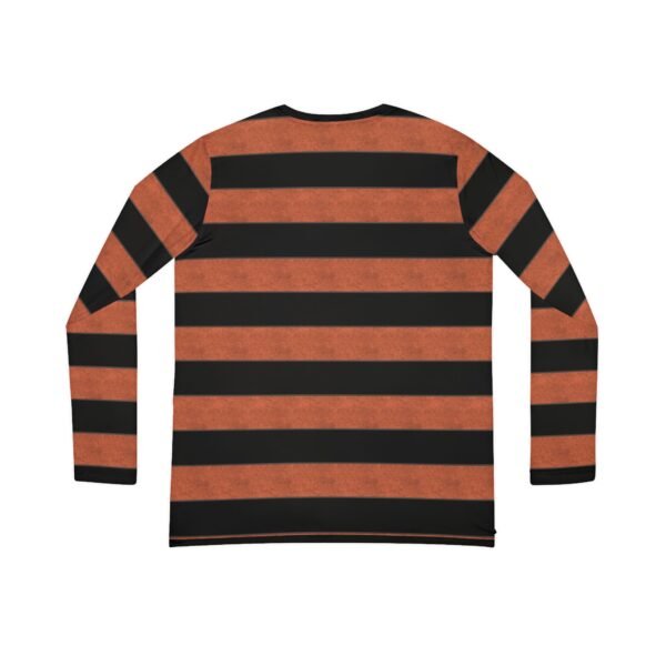 Carnelian Elegant Horizontal Stripe Long Sleeve V-Neck Shirt | The Classique Collection - Image 2