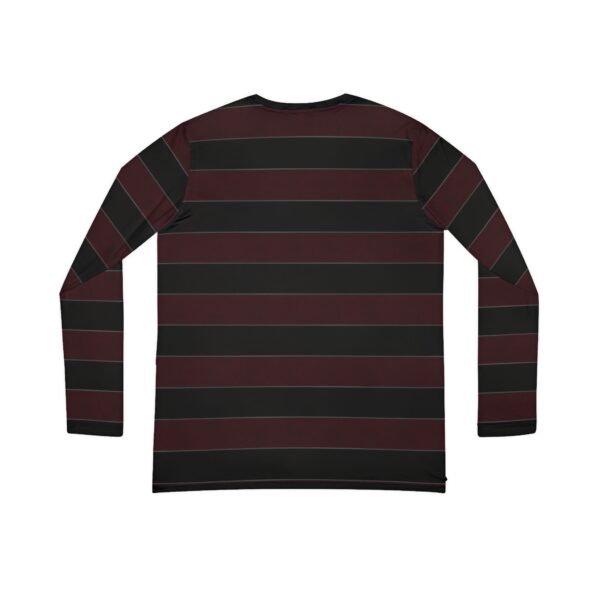 Blood Elegant Horizontal Stripe Long Sleeve V-Neck Shirt | The Classique Collection - Image 2