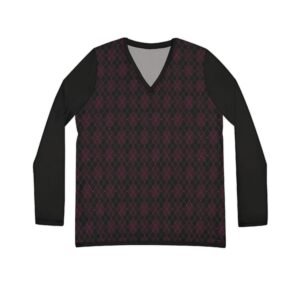 Plasma Opulent Argyle Long Sleeve V-Neck Shirt | The Classique Collection