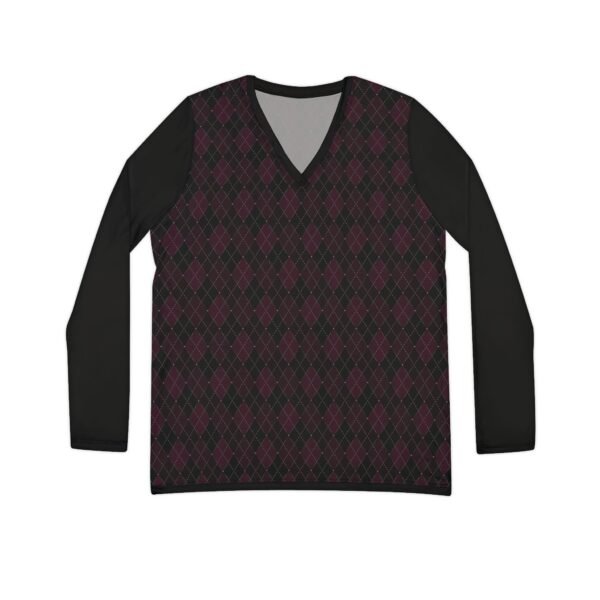 Plasma Opulent Argyle Long Sleeve V-Neck Shirt | The Classique Collection