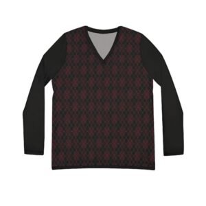 Blood Opulent Argyle Long Sleeve V-Neck Shirt | The Classique Collection