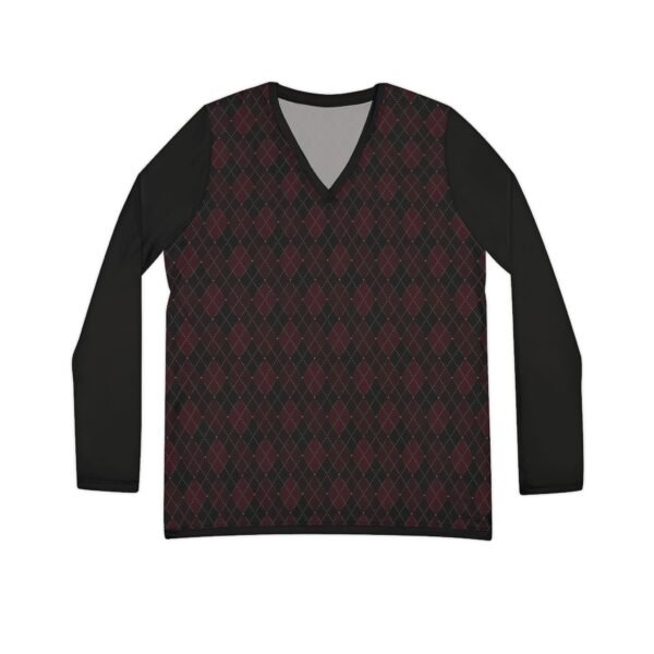 Blood Opulent Argyle Long Sleeve V-Neck Shirt | The Classique Collection