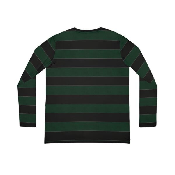 Absinthe Elegant Horizontal Stripe Long Sleeve V-Neck Shirt | The Classique Collection - Image 2