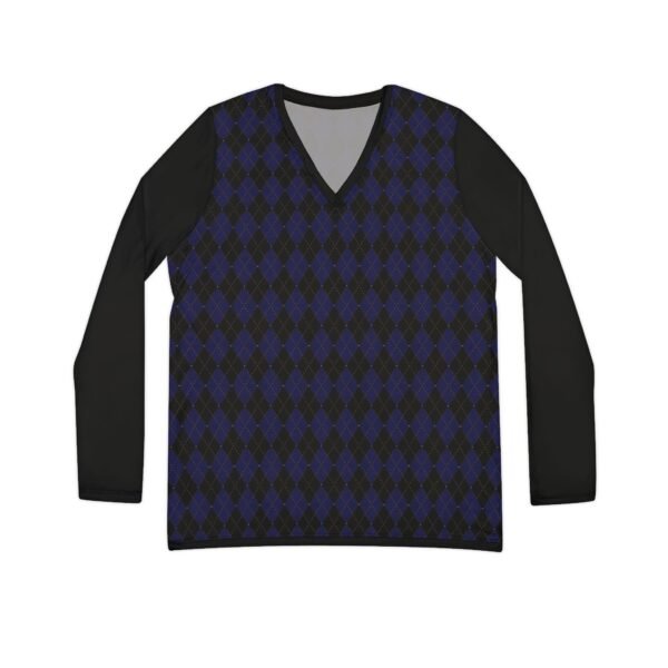 Insightful Opulent Argyle Long Sleeve V-Neck Shirt | The Classique Collection