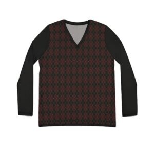 Valiant Opulent Argyle Long Sleeve V-Neck Shirt | The Classique Collection