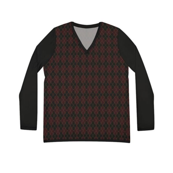 Valiant Opulent Argyle Long Sleeve V-Neck Shirt | The Classique Collection