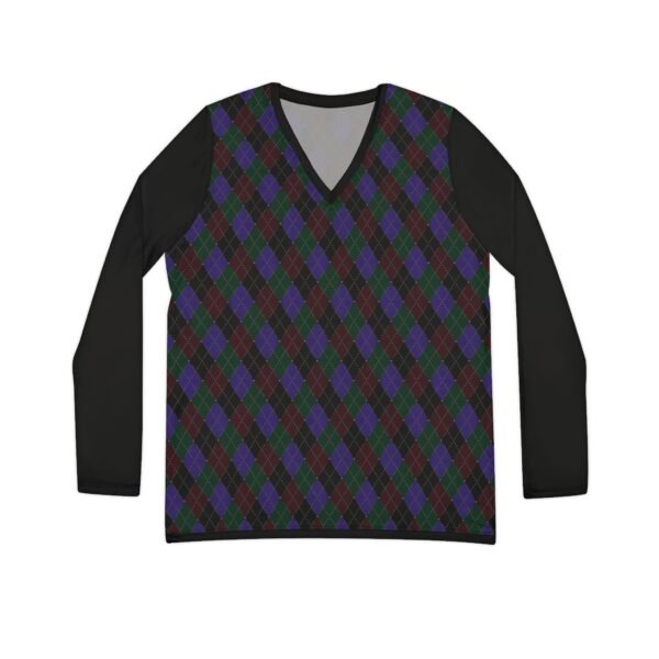 Opulent Argyle Long Sleeve V-Neck Shirt | The Classique Collection