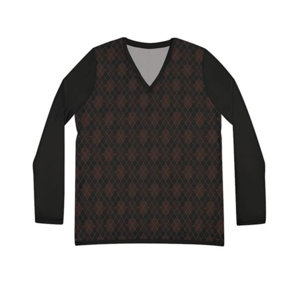 Deadwood Opulent Argyle Long Sleeve V-Neck Shirt | The Classique Collection