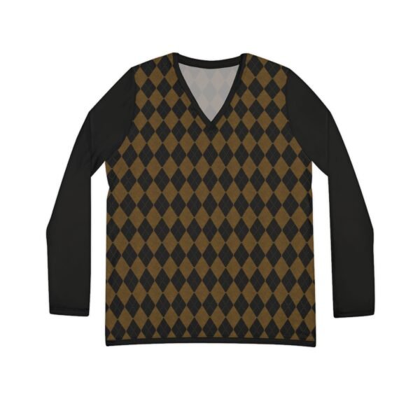 Dependable Opulent Argyle Long Sleeve V-Neck Shirt | The Classique Collection