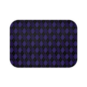 Blacklight Opulent Argyle Bath Mat | The Classique Collection