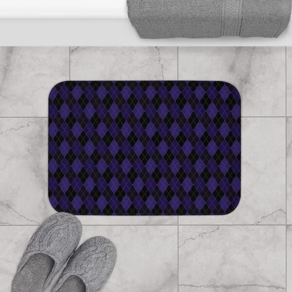 Blacklight Opulent Argyle Bath Mat | The Classique Collection - Image 4