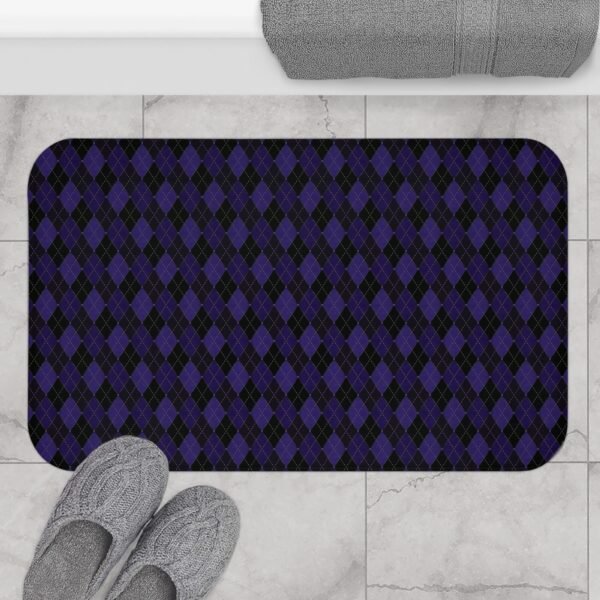 Blacklight Opulent Argyle Bath Mat | The Classique Collection - Image 6